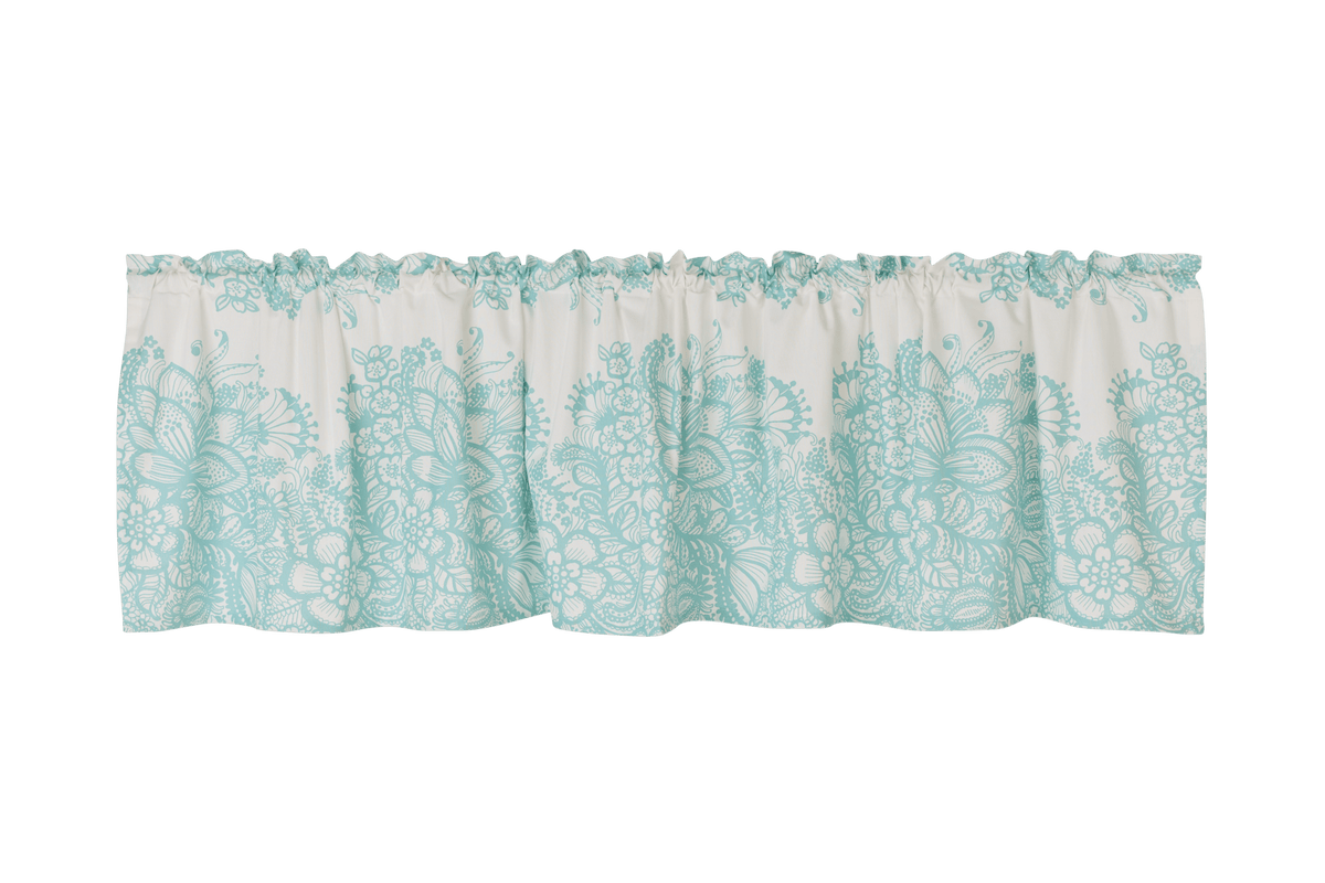 109260-6372; Vallila Vanilja-verhokappa Turkoosi / 60x250 cm