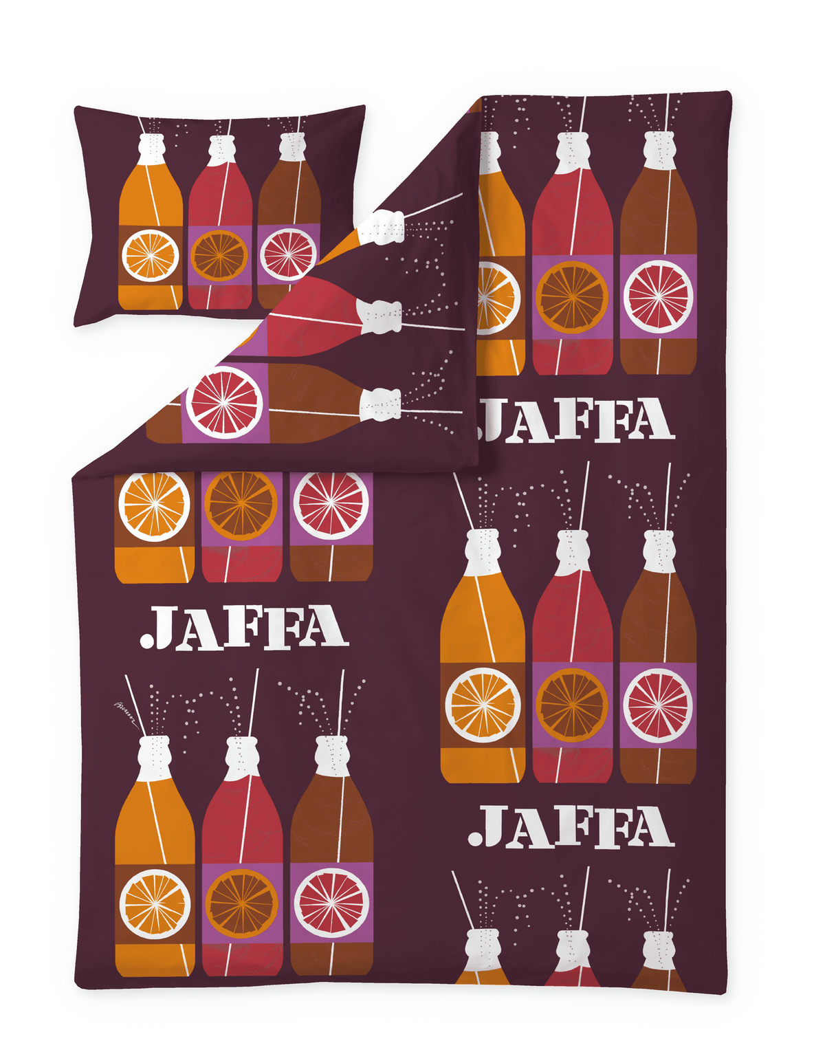 106792-4900; Vallila Jaffa-pussilakanasetti Viininpunainen / 150x210 cm