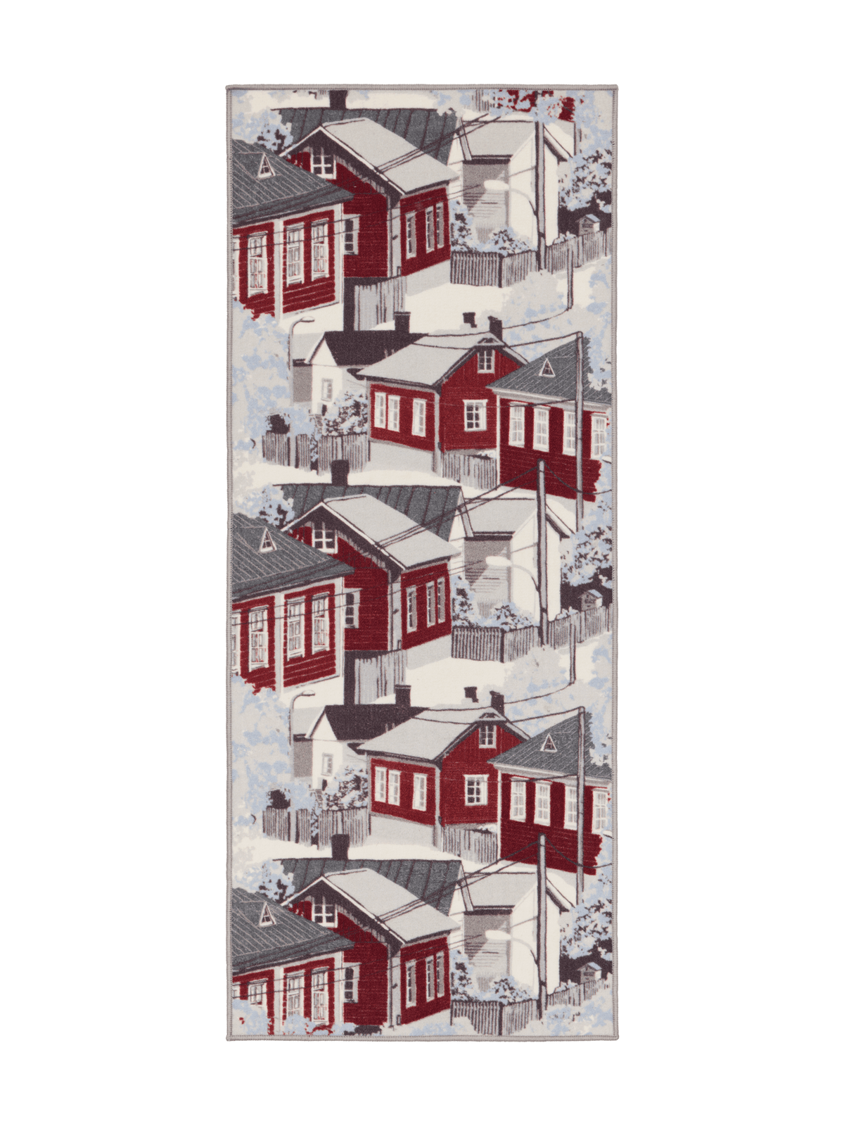 109078-4801; Vallila Naapurusto-käytävämatto Punainen-valkoinen / 80x200 cm
