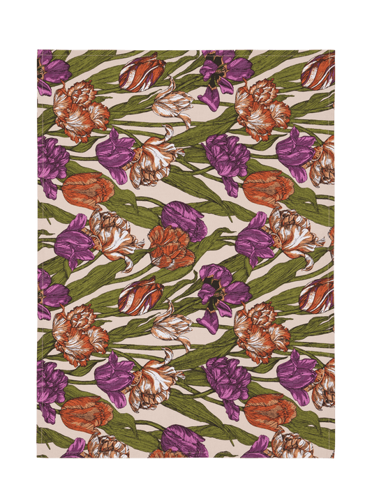 109318-3750; Vallila Kukoistus-keittiöpyyhe 2 kpl Terra-violetti / 50x70 cm 