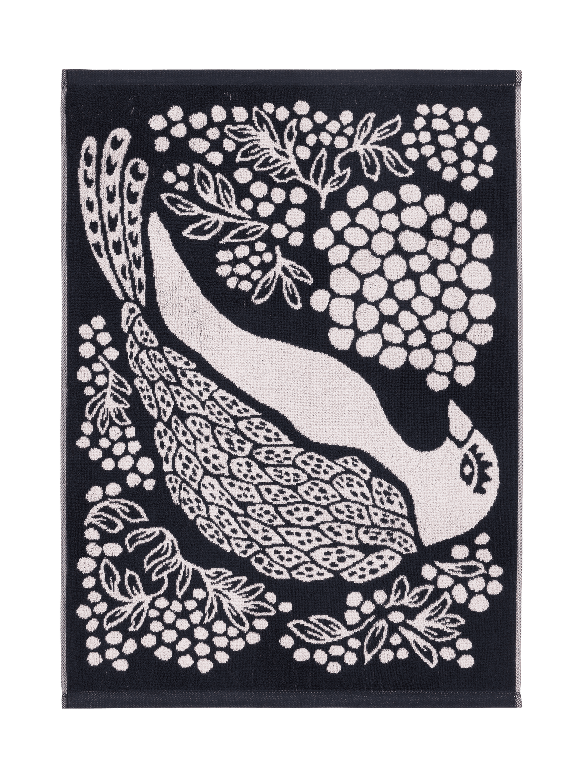 109000-9901; Vallila Viserrys-pyyhe Musta-valkoinen / 50x70 cm 