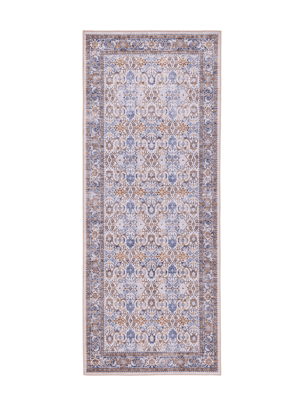 108337-1064; Vallila Jalokivi-käytävämatto Beige-sininen / 80x200 cm 