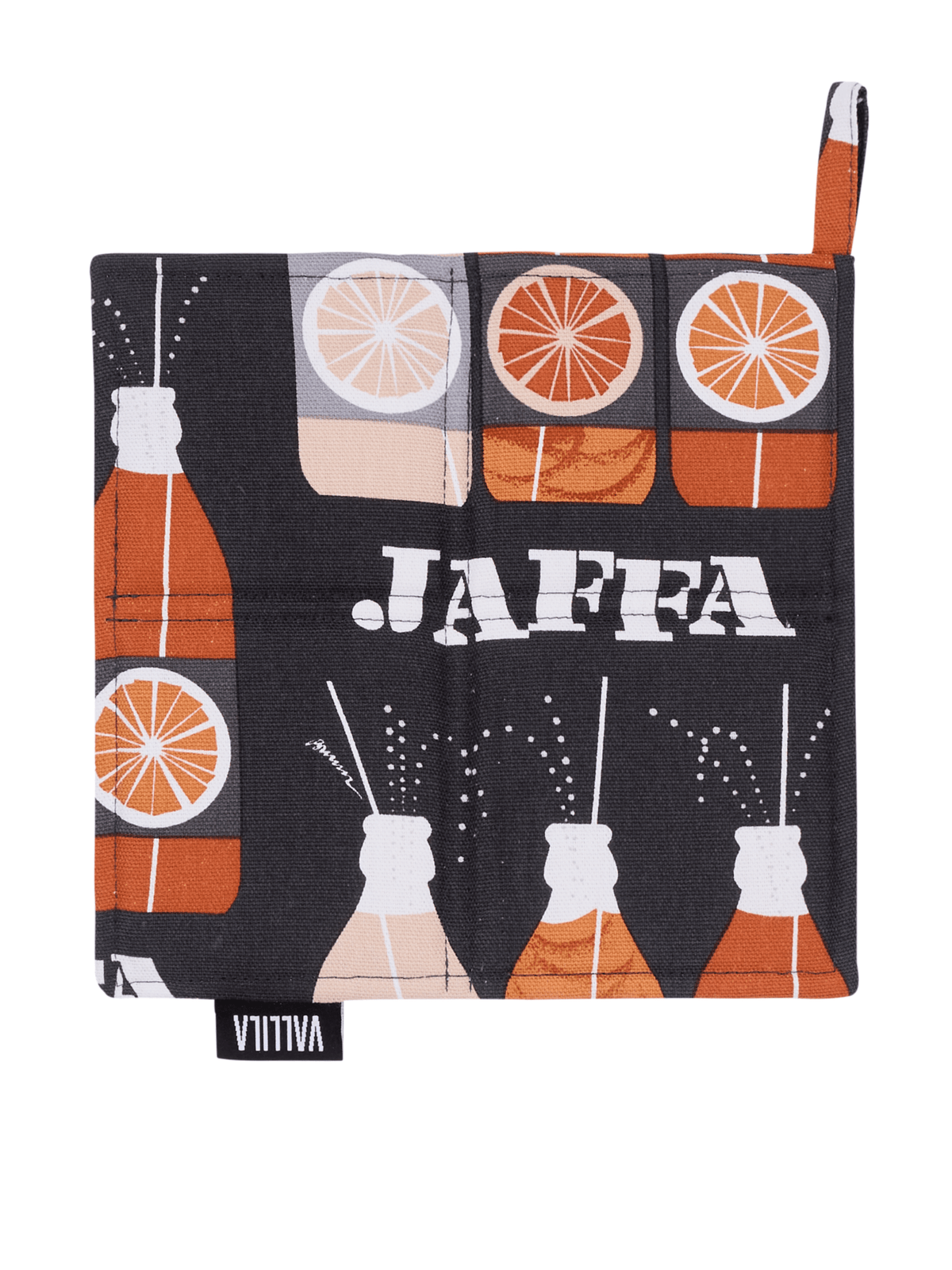 106790-9830; Vallila Jaffa-patalappu 2 kpl Harmaa-oranssi / 20x20 cm 