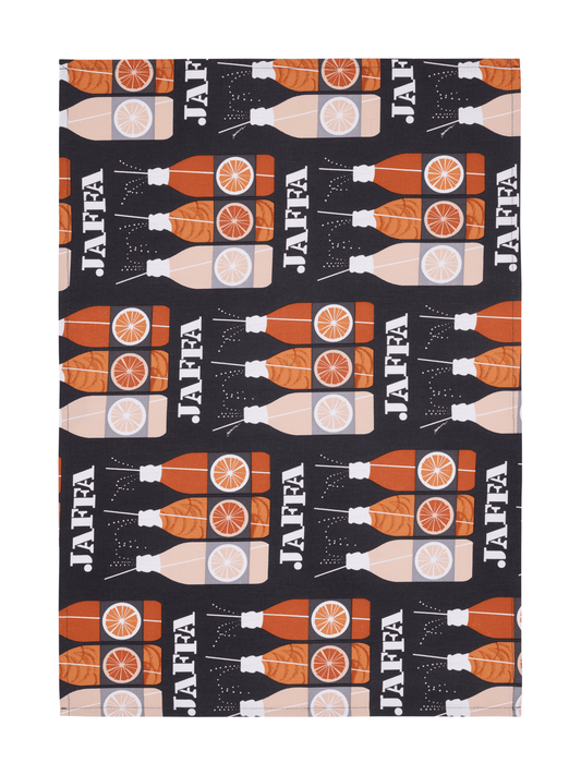 108858-9830; Vallila Jaffa-keittiöpyyhe 2 kpl Harmaa-oranssi / 50x70 cm 