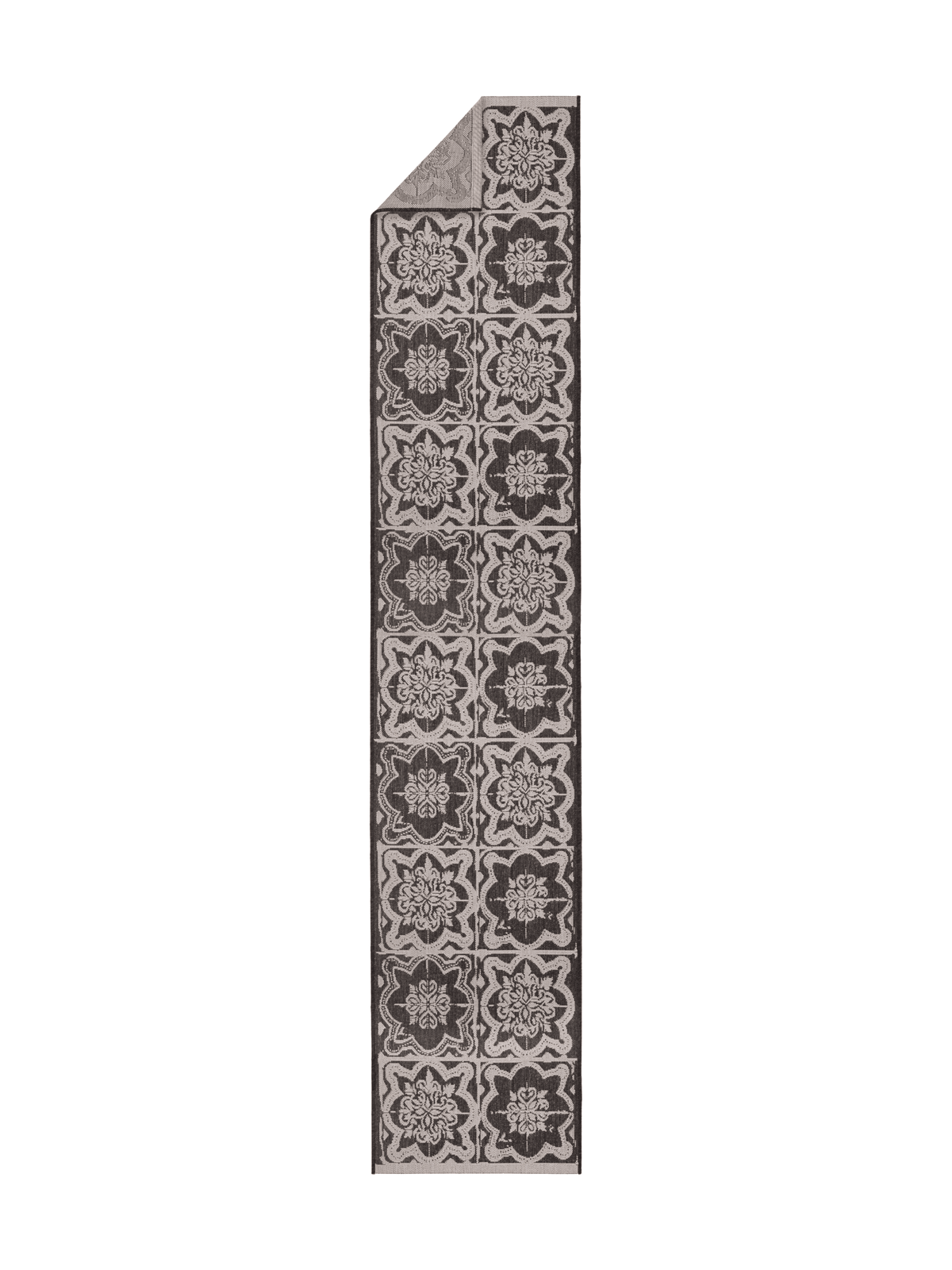 108597-9901_2; 108596-9901_2; Vallila Kujakatti-käytävämatto Musta-valkoinen / 80x350 cm 