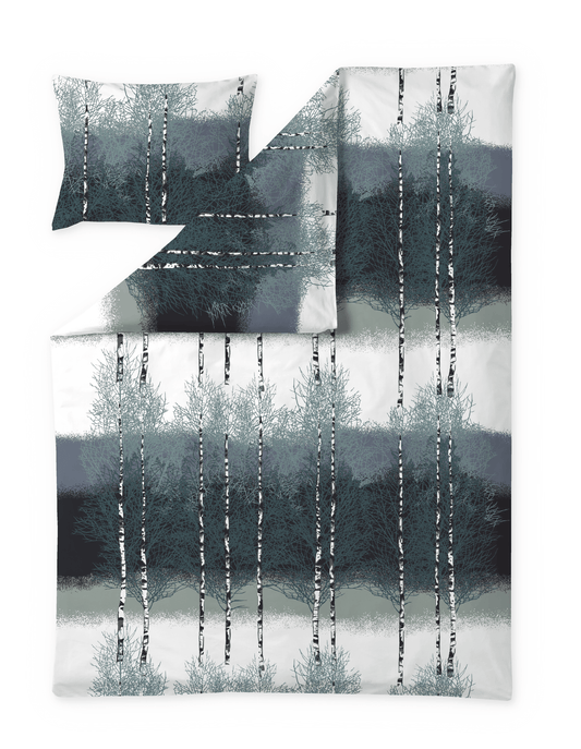 108700-7900; Vallila Koivikko-pussilakanasetti Teal / 150x210 cm 