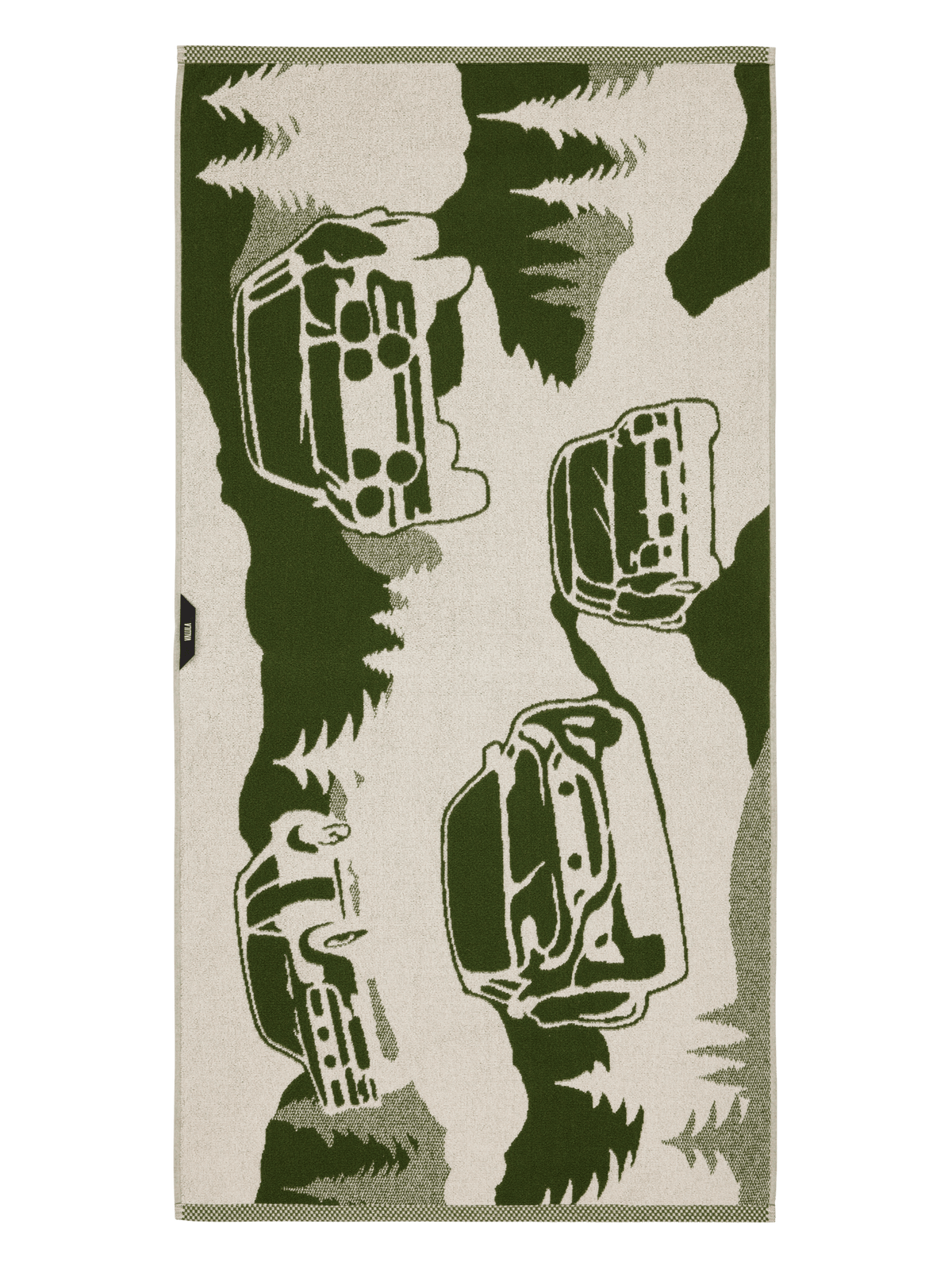109292-7303_3; Vallila Ralli-pyyhe Vihreä / 70x140 cm 
