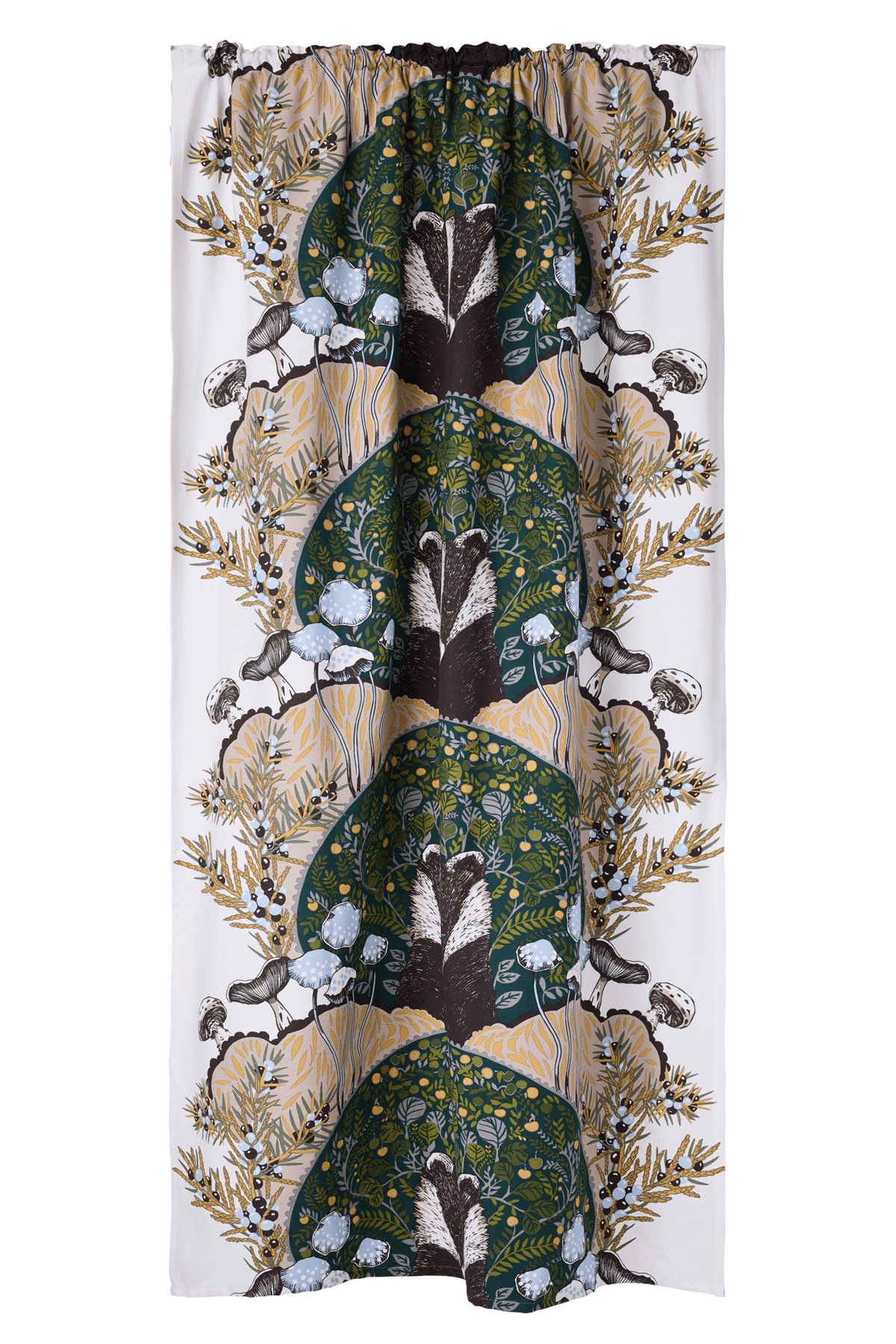 106670-7801; Vallila Yövuoro-verho Vihreä-valkoinen / 140x250 cm 