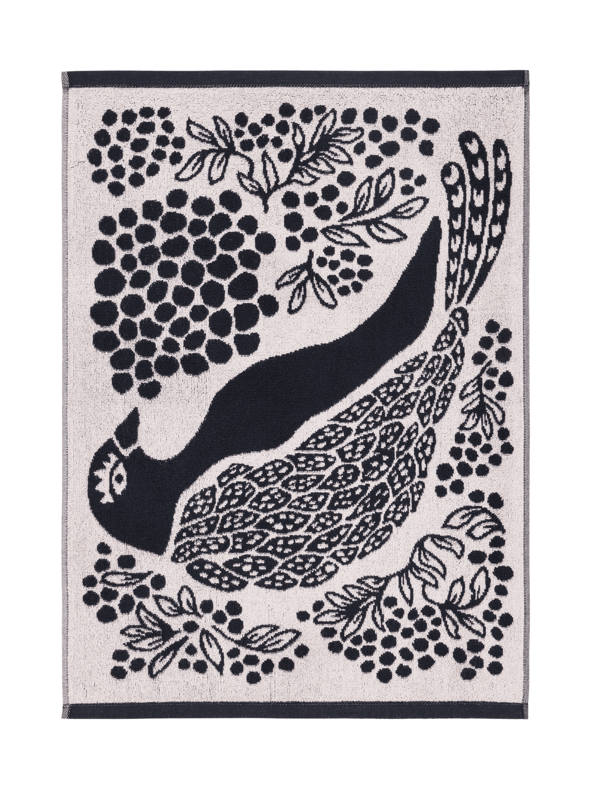 109000-9901_2; Vallila Viserrys-pyyhe Musta-valkoinen / 50x70 cm 