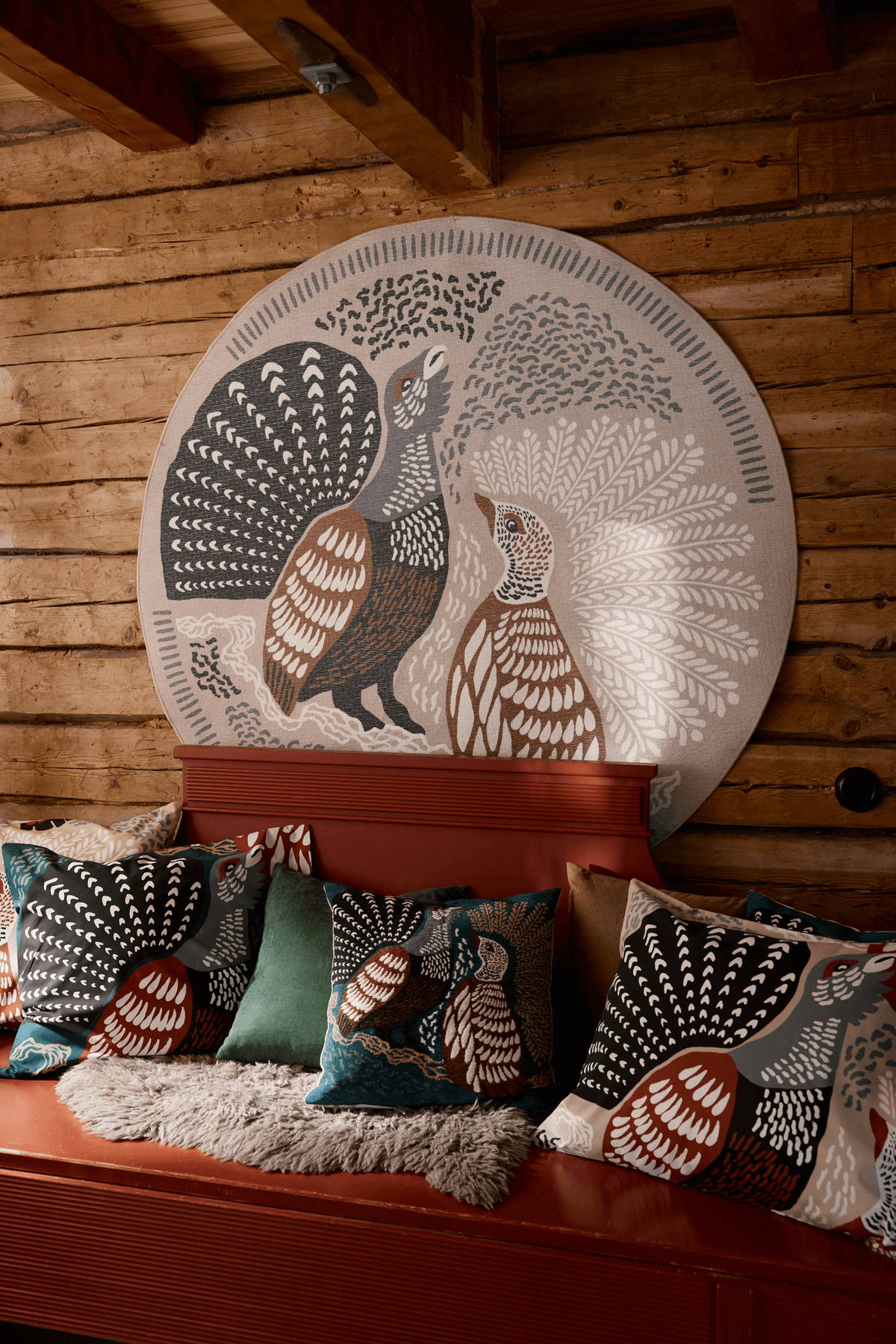 109372-7913_4; Vallila Metsänvartijat-koristetyynynpäällinen Teal / 43x43 cm 