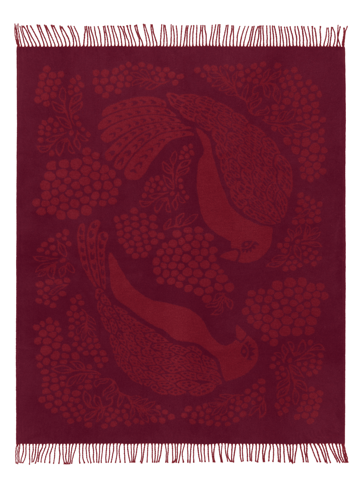 109386-4900; Vallila Viserrys-huopa Viininpunainen / 125x170 cm 