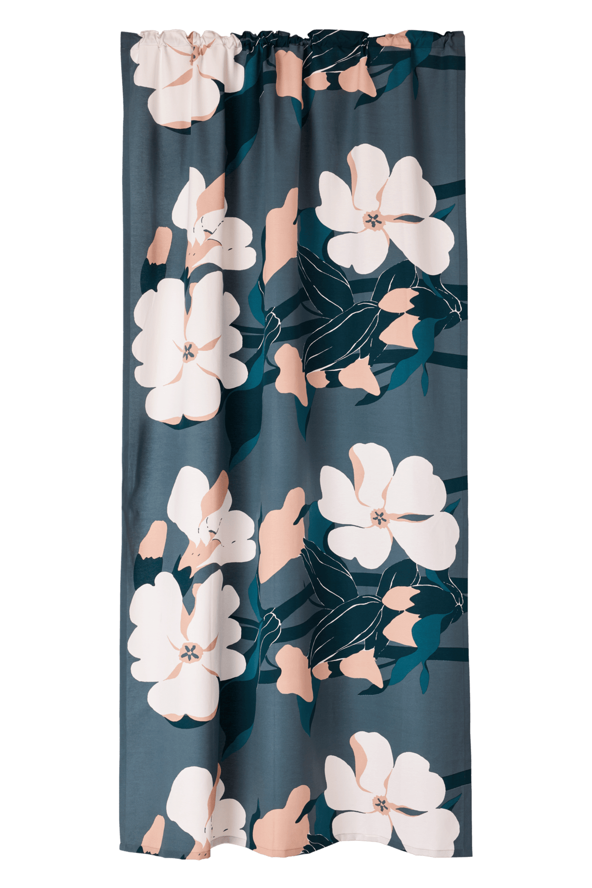 23310-051937-7900CU; Vallila Kukinto-verho Teal / 140x250 cm 